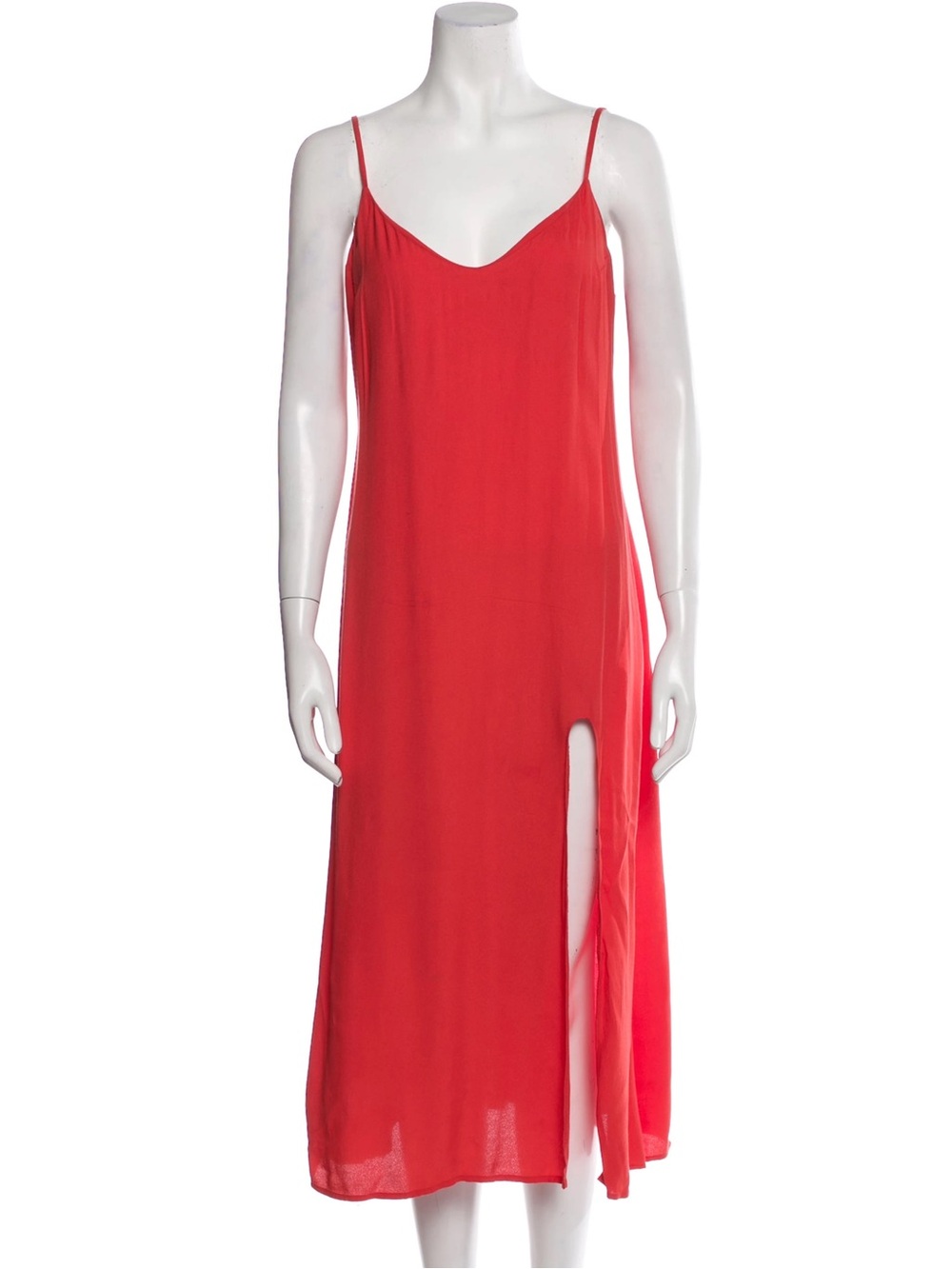 Reformation Red Slip Maxi with Side Slit
